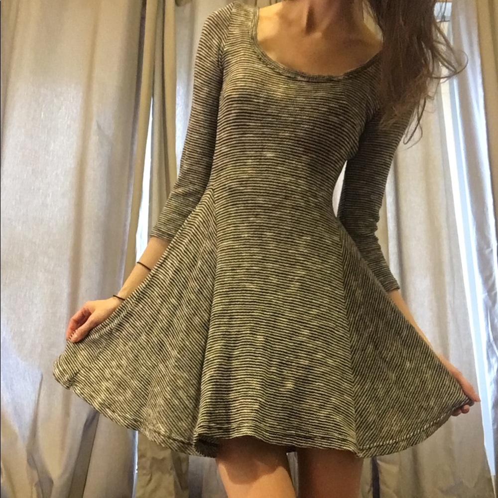 Black and White Striped Flare Dress!